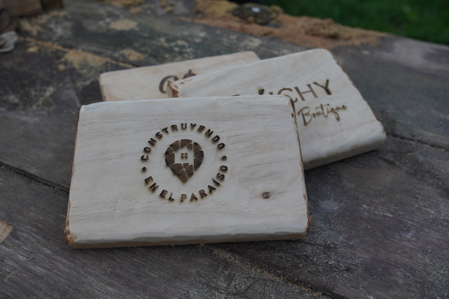 Placa letrero personalizado en madera